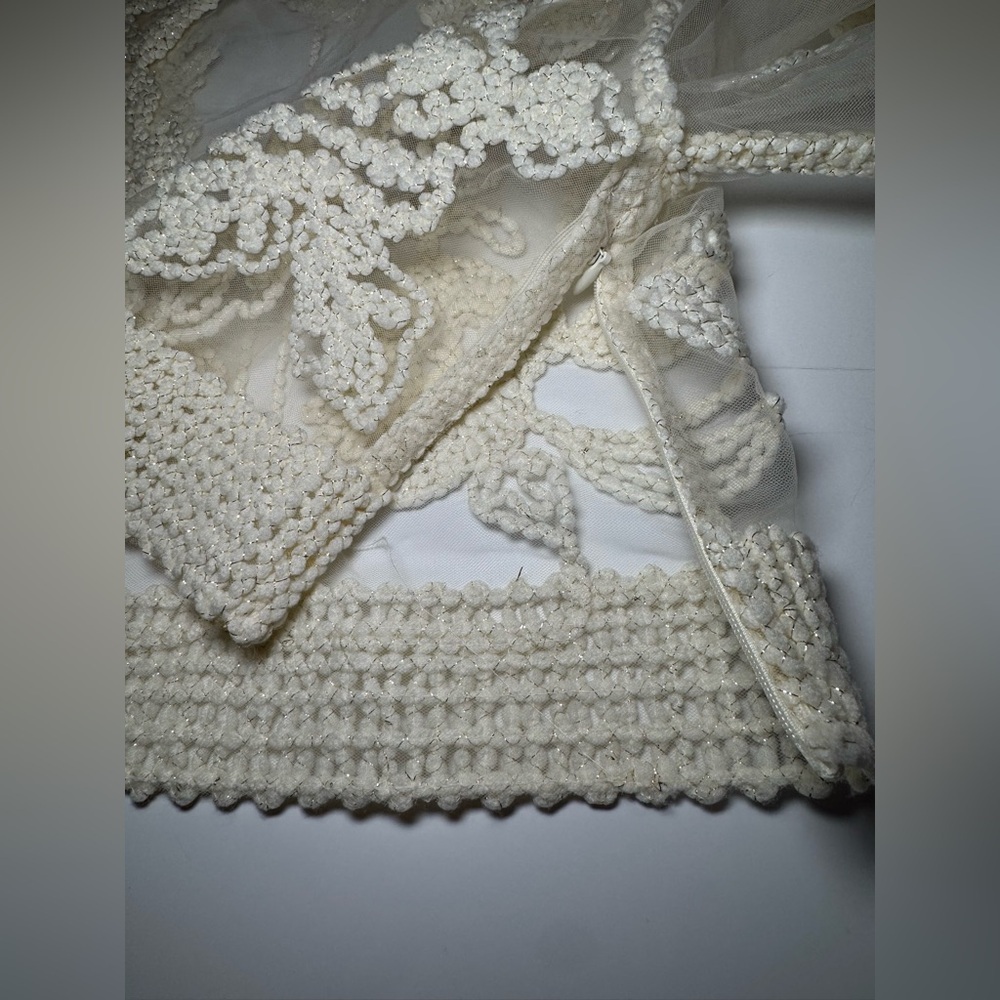Anewsta Floral Top Crochet Mesh ivory size XS - Picture 6 of 10